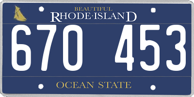 RI license plate 670453