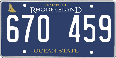 RI license plate 670459