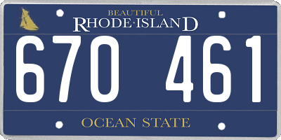 RI license plate 670461