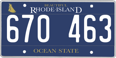 RI license plate 670463