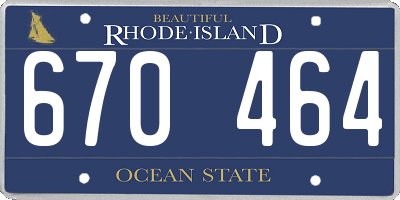 RI license plate 670464