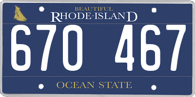 RI license plate 670467