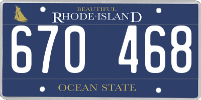 RI license plate 670468
