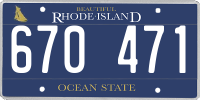 RI license plate 670471
