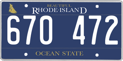 RI license plate 670472
