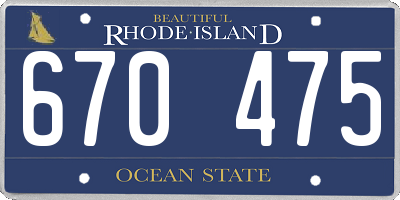 RI license plate 670475