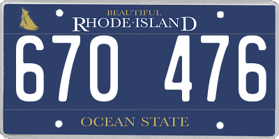 RI license plate 670476