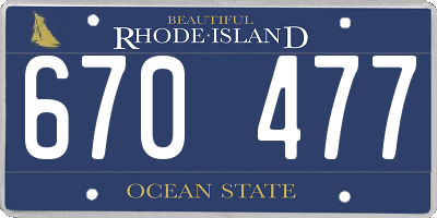 RI license plate 670477