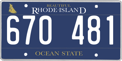 RI license plate 670481
