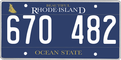RI license plate 670482