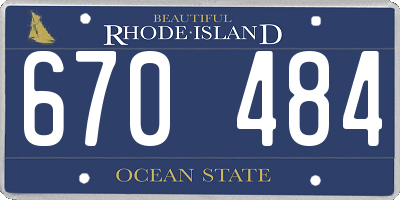 RI license plate 670484