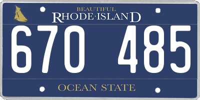 RI license plate 670485