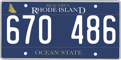 RI license plate 670486