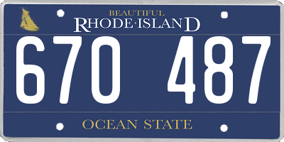 RI license plate 670487