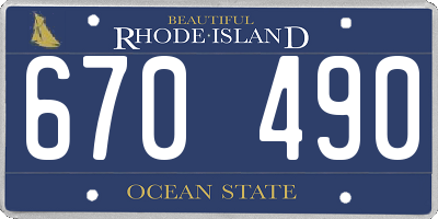 RI license plate 670490