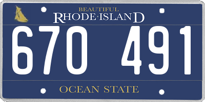 RI license plate 670491