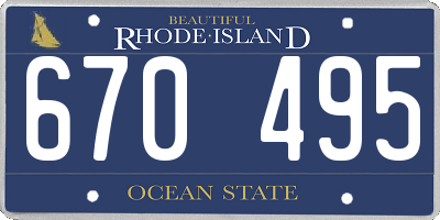 RI license plate 670495