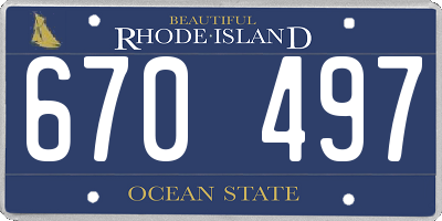 RI license plate 670497