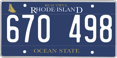 RI license plate 670498