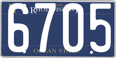 RI license plate 6705