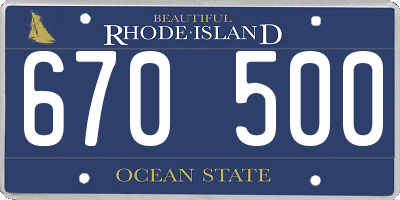 RI license plate 670500