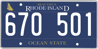 RI license plate 670501