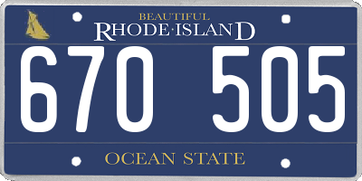 RI license plate 670505