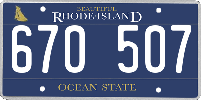 RI license plate 670507