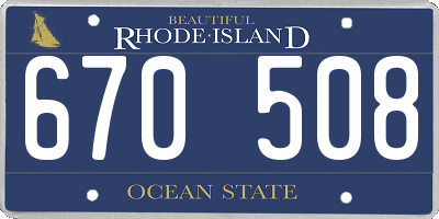 RI license plate 670508