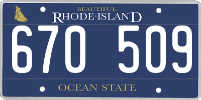 RI license plate 670509