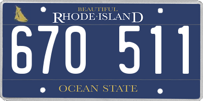 RI license plate 670511