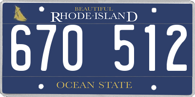 RI license plate 670512