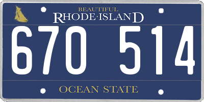 RI license plate 670514