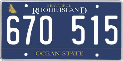 RI license plate 670515