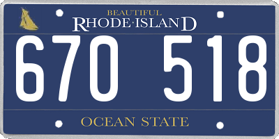 RI license plate 670518
