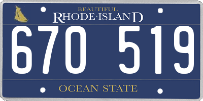RI license plate 670519