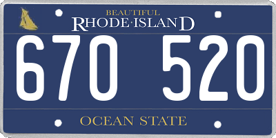 RI license plate 670520