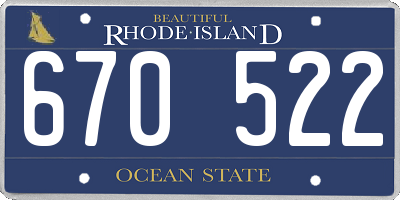 RI license plate 670522