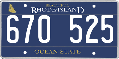 RI license plate 670525