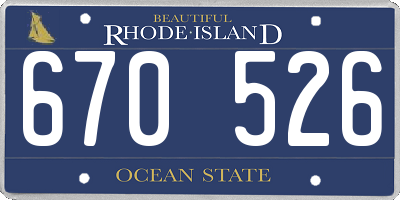 RI license plate 670526