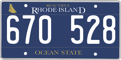 RI license plate 670528