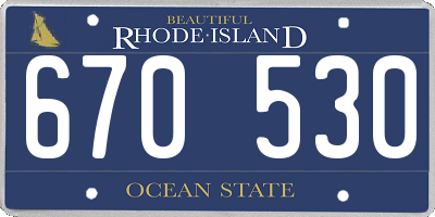 RI license plate 670530