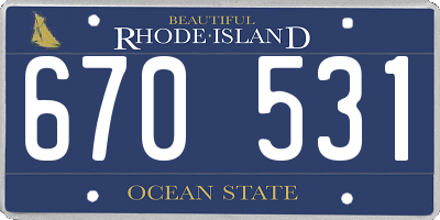 RI license plate 670531