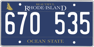 RI license plate 670535