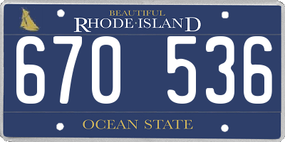 RI license plate 670536