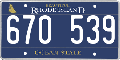 RI license plate 670539