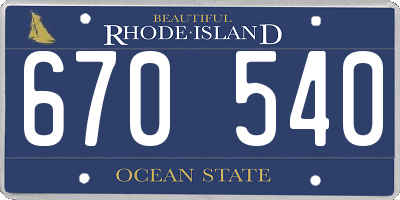 RI license plate 670540