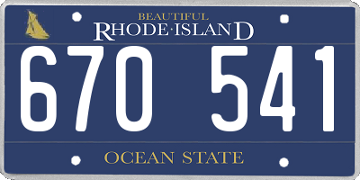 RI license plate 670541