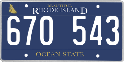 RI license plate 670543