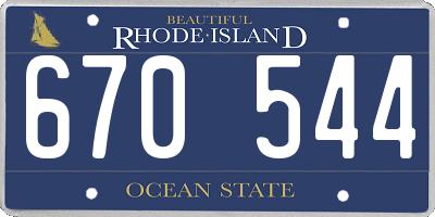 RI license plate 670544